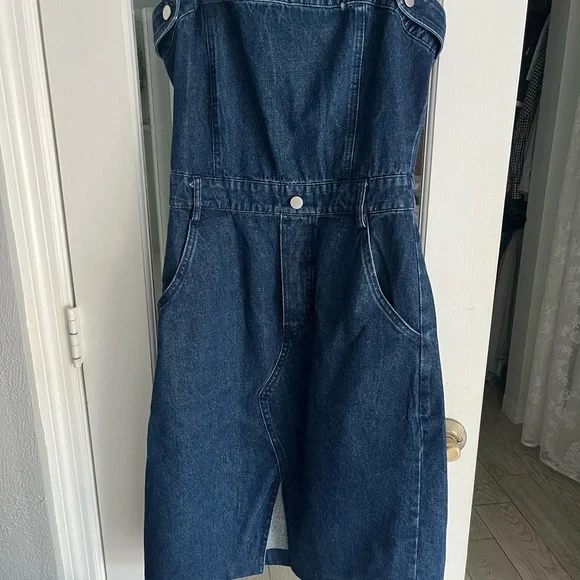 Vici Blue Denim Zipper Dress - Picture 1 of 3